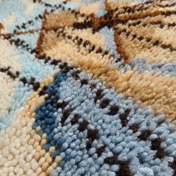 Vintage 70s Sailing Ship Latchhook Wall Hanging Tapestry, 39x28 - Picture 5 of 6